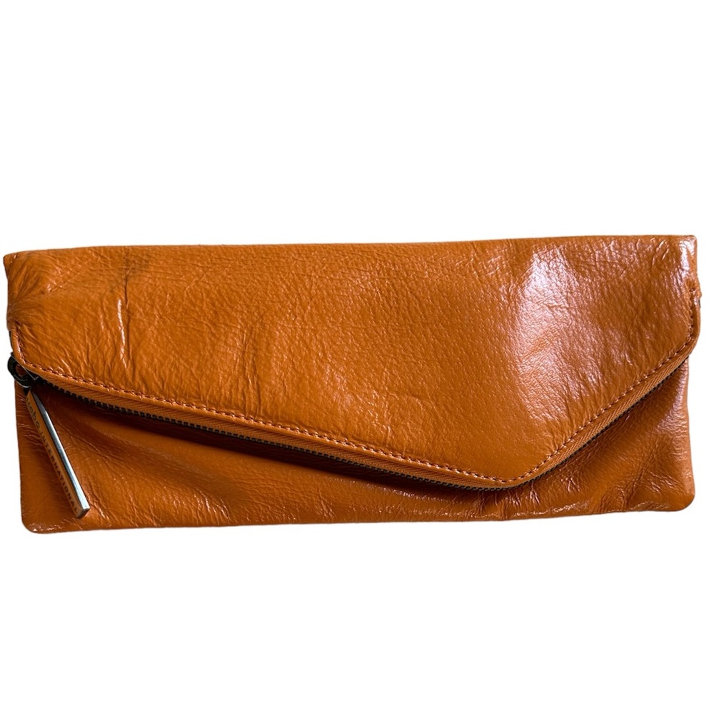 GUC Hobo International Deep Assymetrical Clutch Orange Pumpkin